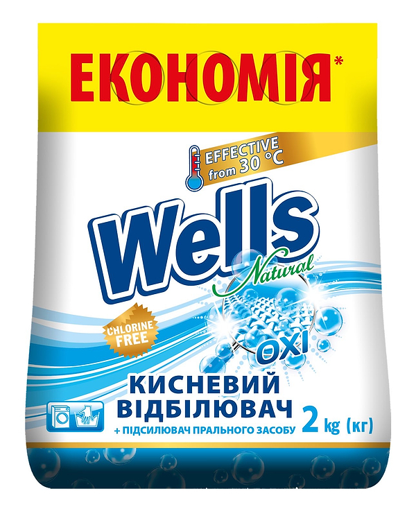 Фото - Відбілювач для білизни Wells Natural порошкоподібний, 2 кг