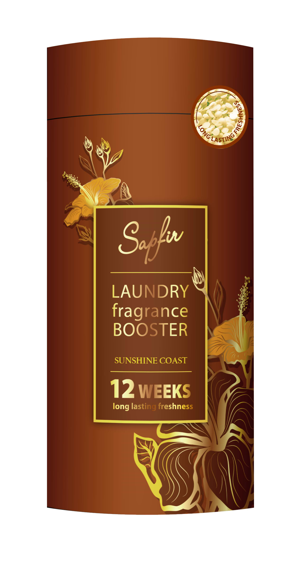 Ополаскиватель для белья SAPFIR GOLD, парфюмированый в гранулах Sunshine Coast, 210 г