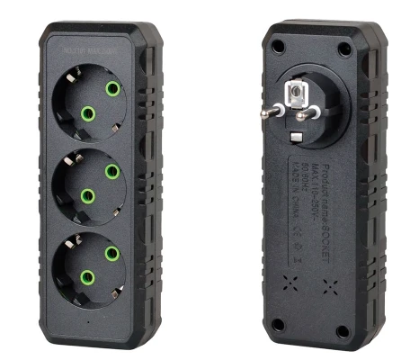 Розгалужувач 220В Voltronic F101-Black, 3 роз.