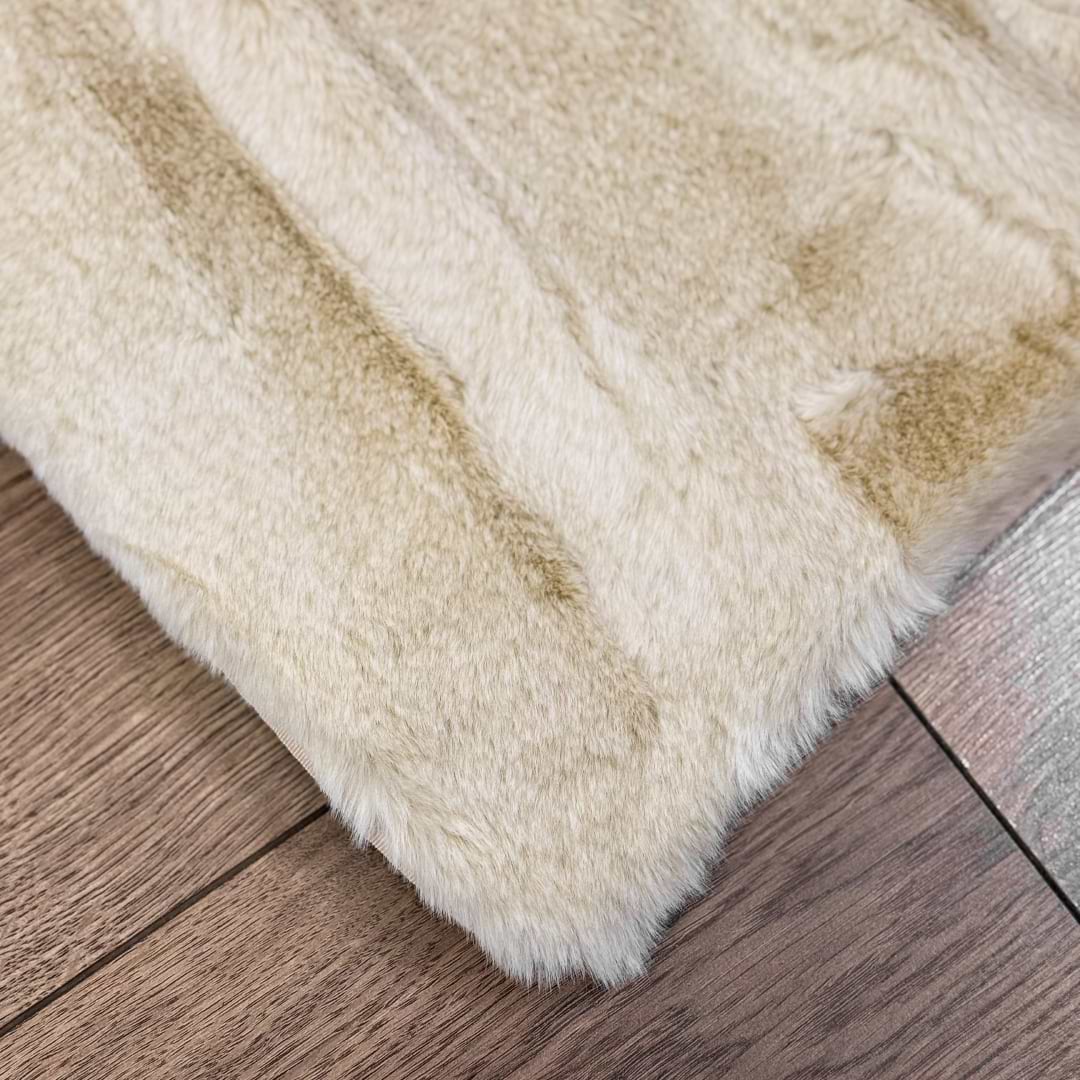 Фото - Килимок для підлоги з еко-хутра DarianA Tweed 160х220 см Бежевий (1000010369)