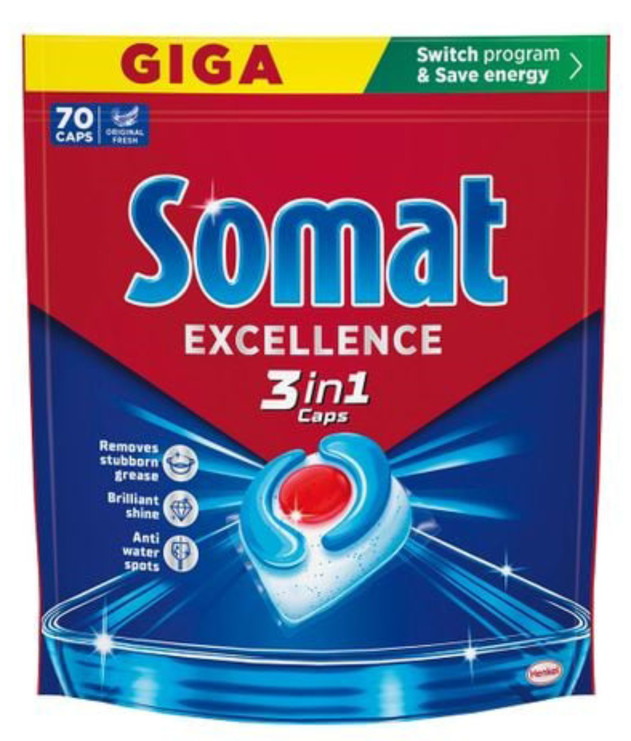 Таблетка для посудомоечной машины Somat Экселенс 3-в-1, 70 шт.