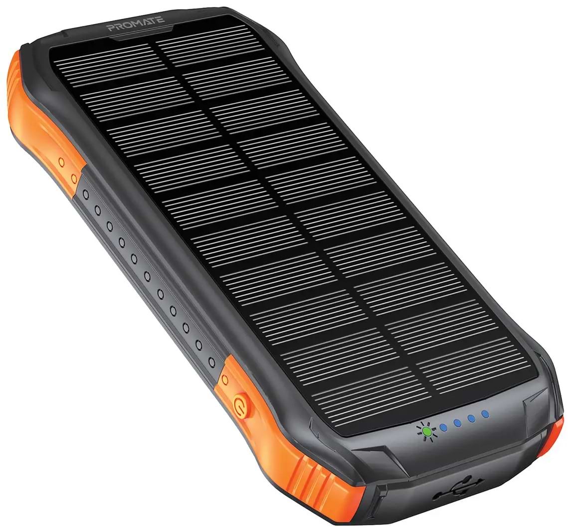 Батарея мобильная Promate Solartank-10pdqi 10000mAh Black - Фото 1