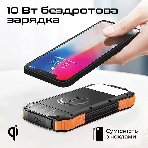 Фото - Батарея мобільна Promate Solartank-10pdqi 10000mAh Black