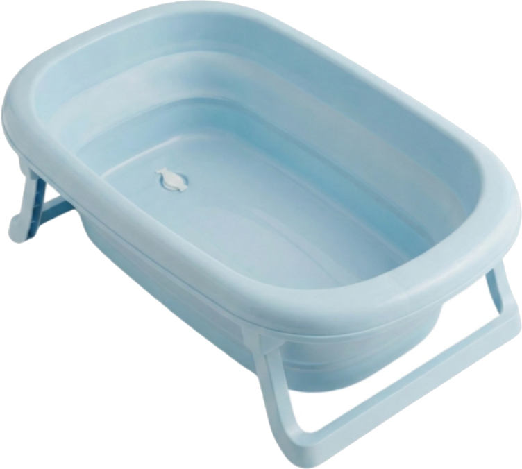 Детская ванночка Tega Baby складная голубая со сливом (FB-004-108)