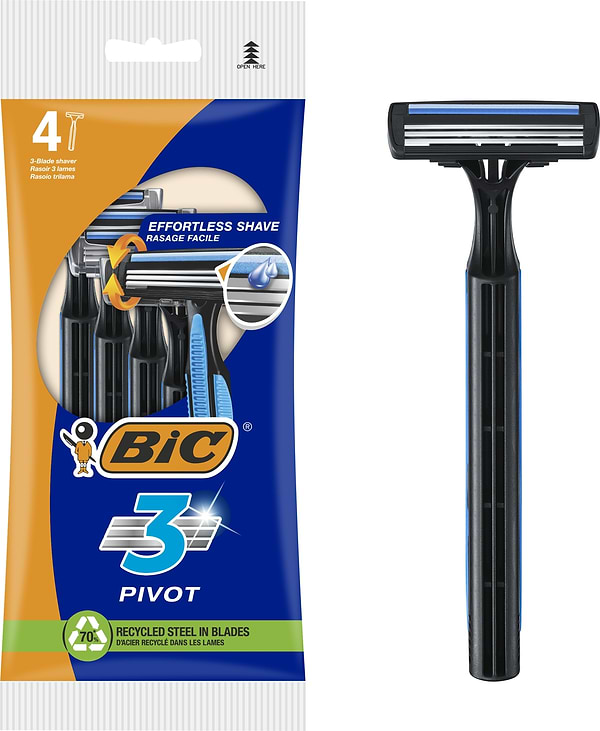 Фото - Станок мужской BIC Півот 4 шт. (3086124143899)