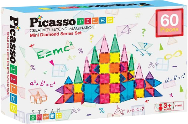 Фото - Магнитный конструктор Picasso Tiles MINI DIAMOND SERIES SET 60 деталей (22303) Фото - Магнитный конструктор Picasso Tiles MINI DIAMOND SERIES SET 60 деталей (22303)
