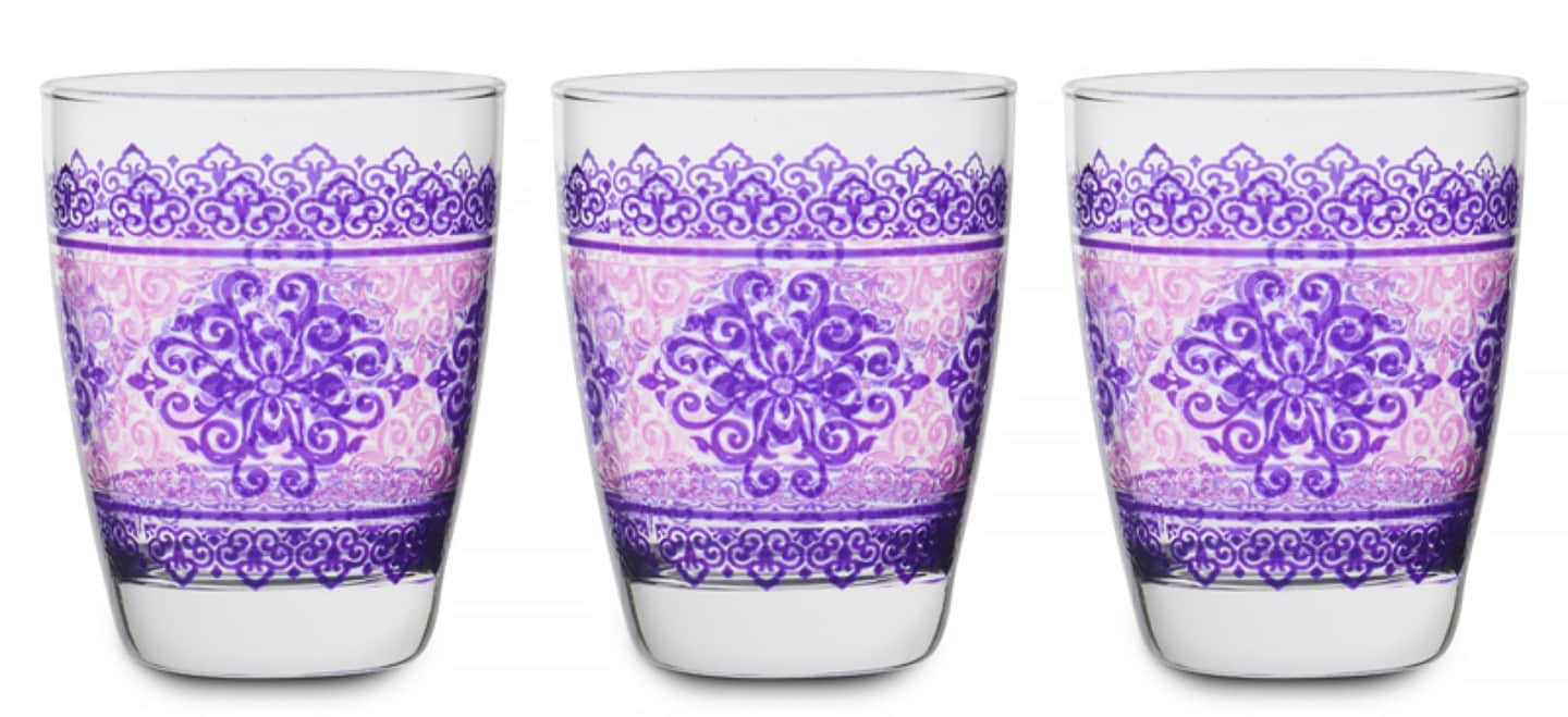 Набір склянок Cerve Шарм фуксія 3 шт. 300 мл (650-664)