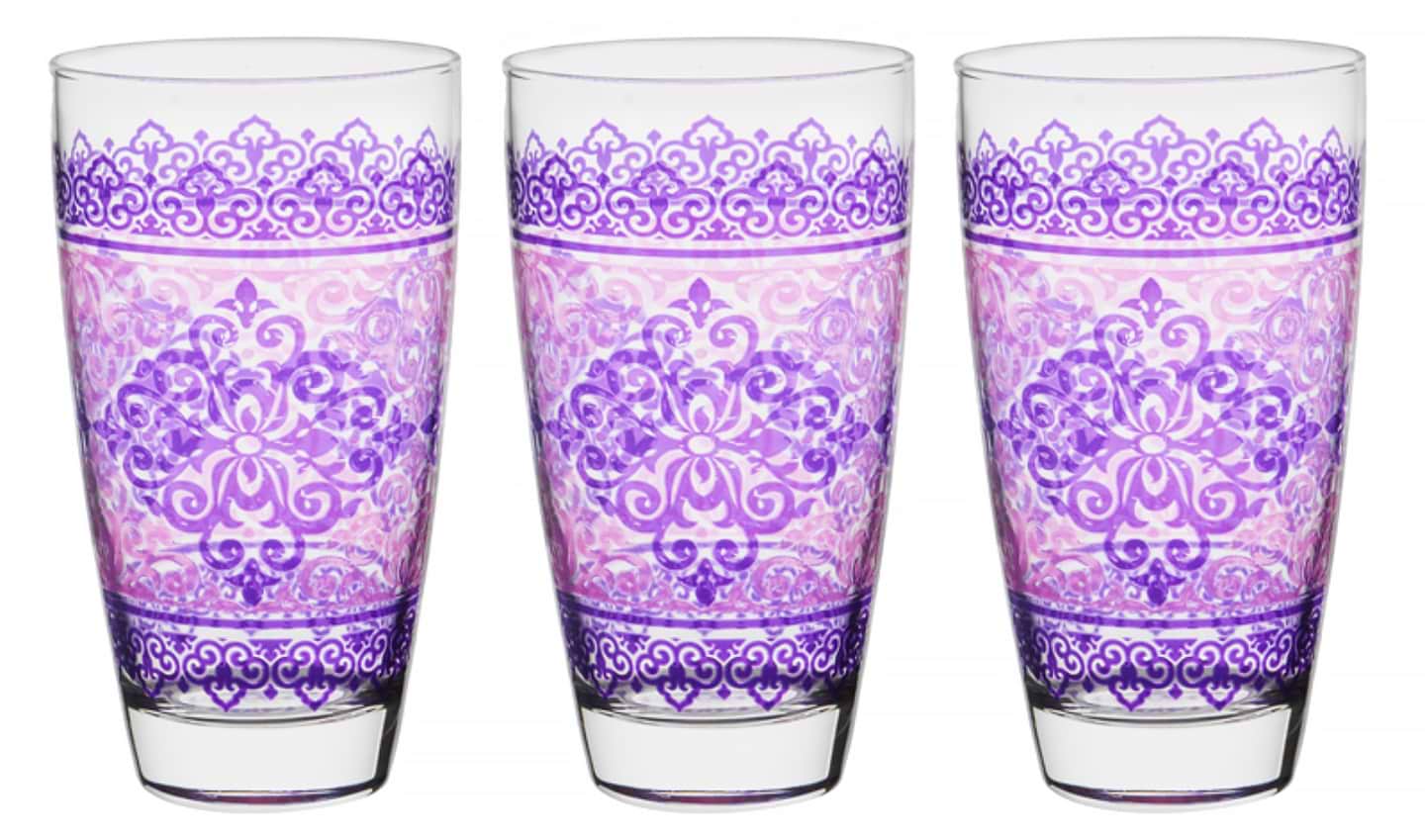 Набір склянок Cerve Шарм фуксія 3 шт. 400 мл (650-665)