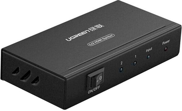 Фото - Перехідник HDMI UGREEN CM619 HDMI 1x2 Splitter with 5V 2A DC Black (40201EU)