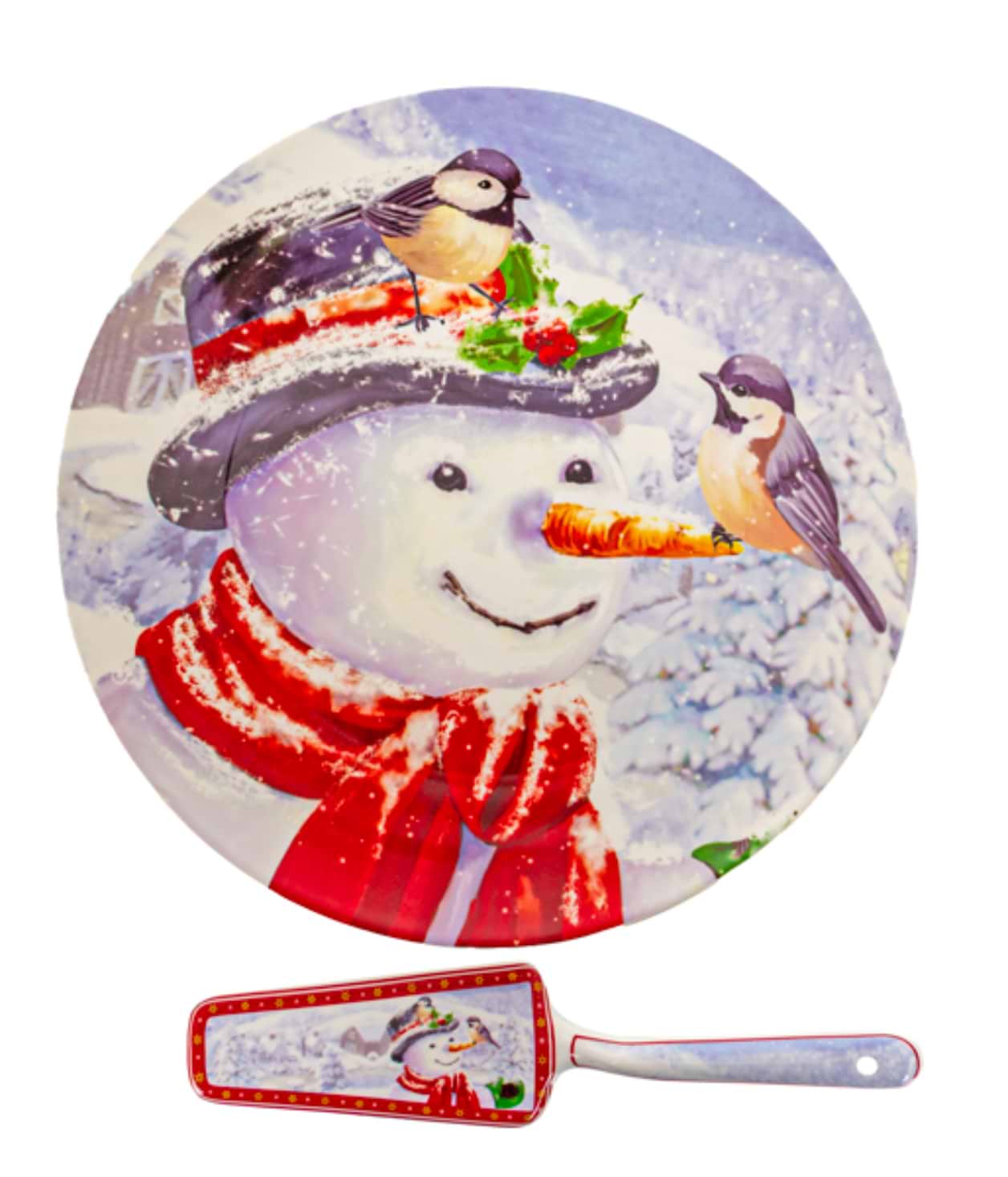 Блюдо Lefard для торта с лопаткой Рождественская коллекция 27 см (924-837)