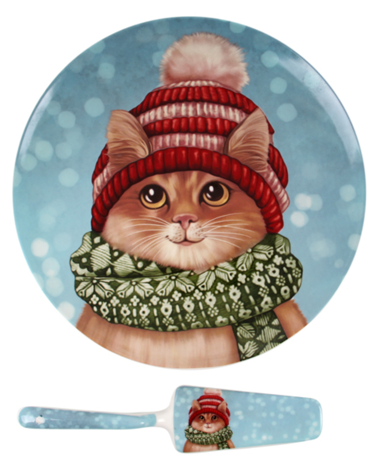 Блюдо Lefard для торта с лопаткой Рождество 26 см (924-646)