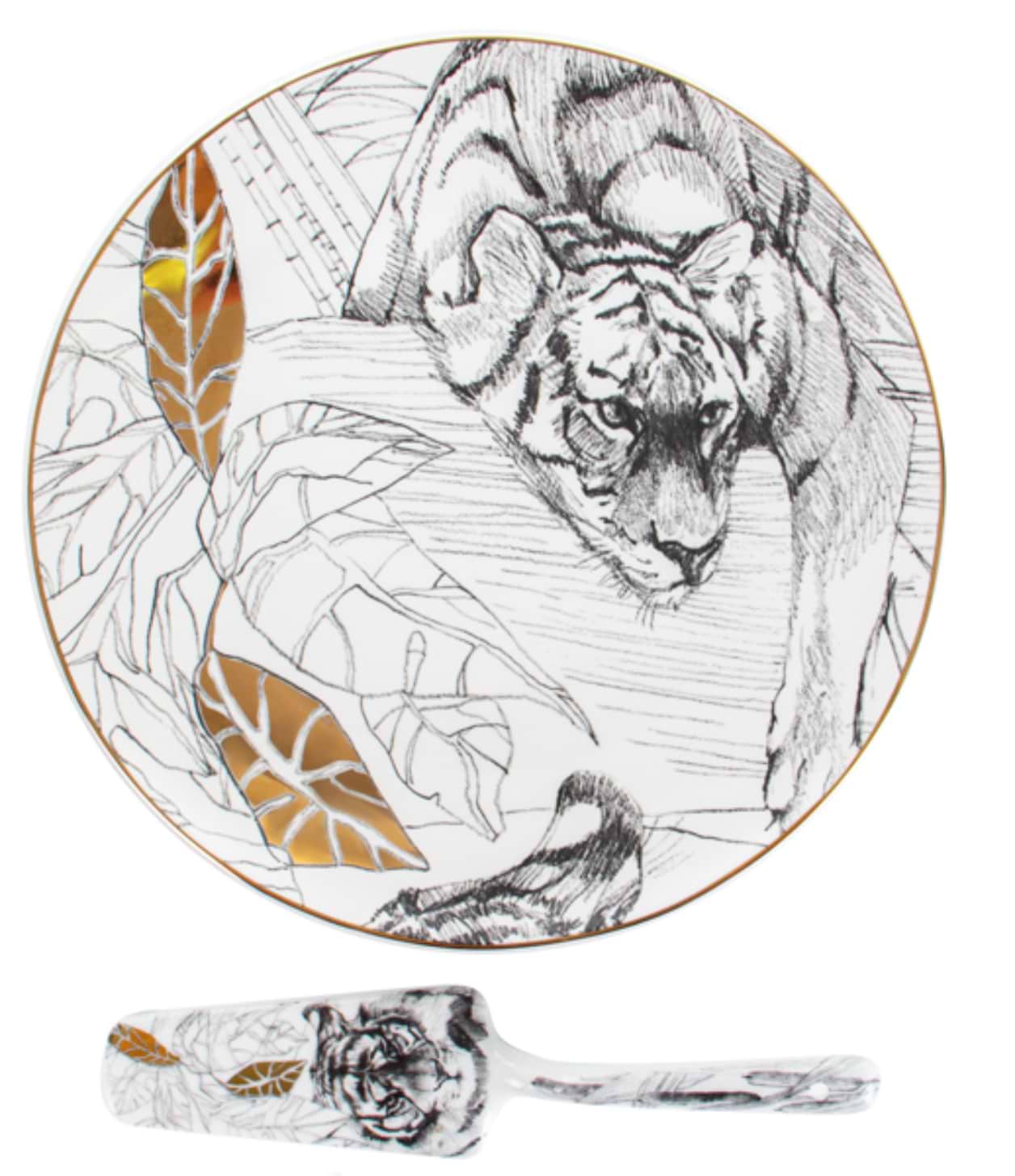 Блюдо Lefard для торта с лопаткой Wild stories 26 см (924-740)