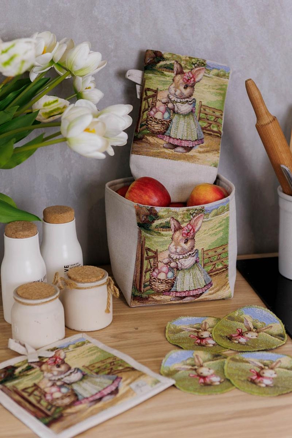 Фото - Хлібниця Прованс Великодній гобеленовий Настрій 16х18х19 см (044358)