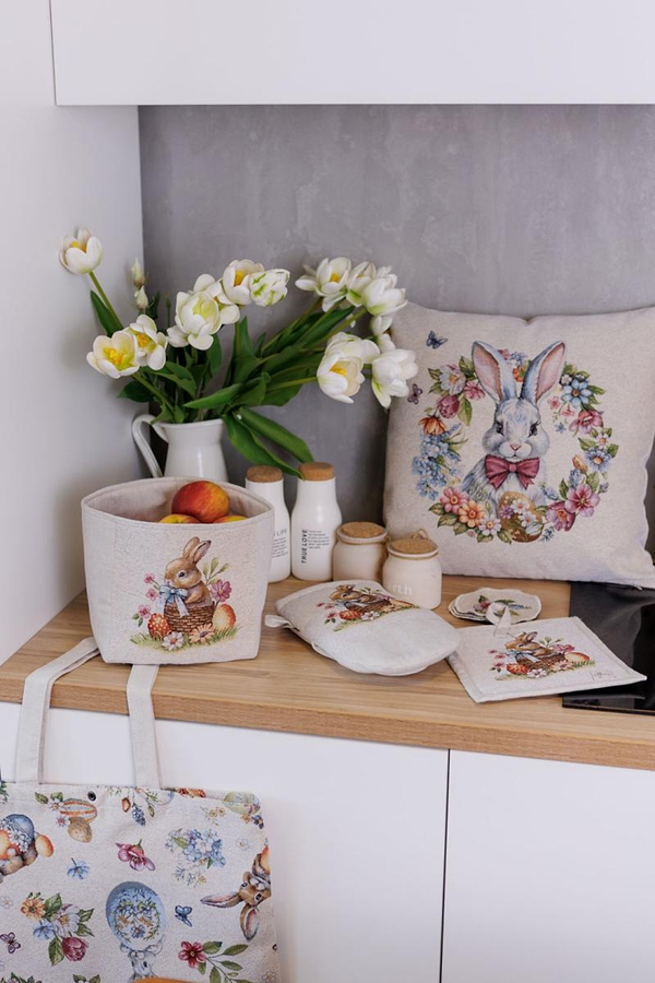 Фото - Хлебница Прованс Пасхальная гобеленовая Соцветие 16х18х19 см (044343)