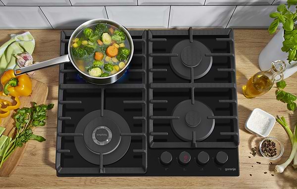 Фото - Варильна поверхня газова Gorenje GKTW642SYB Black