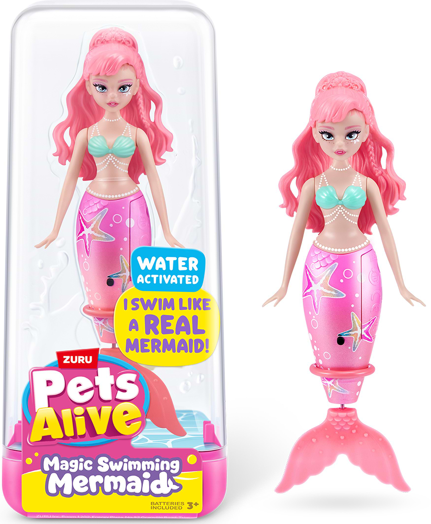 Интерактивная кукла Pets & Robo Alive S1 – Волшебная русалочка розовая звезда (9567A)