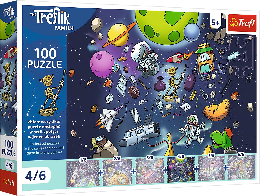 Пазлы (5-7 лет) Trefl The Treflik Family Работа в космосе 4/6" 100 эл. (16544)