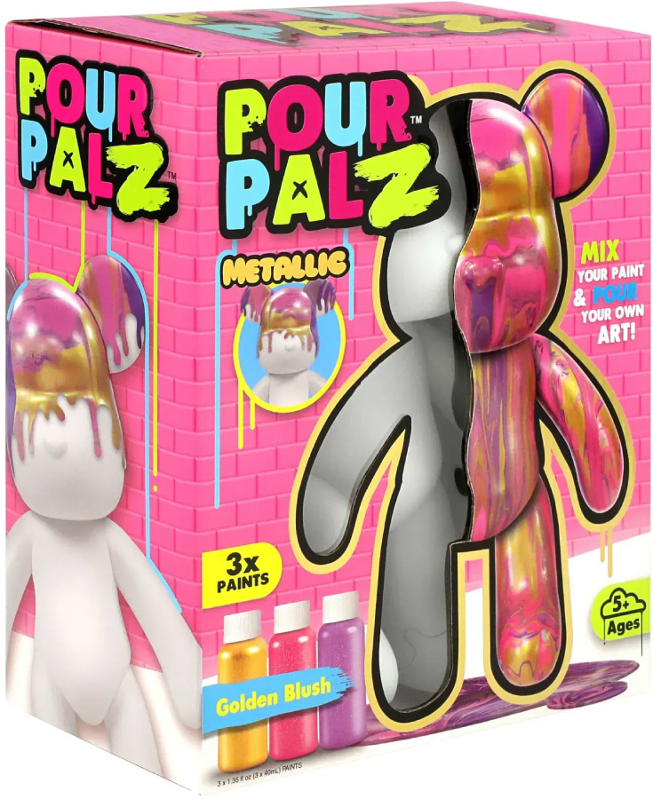 Набір для декупажу та розпису Pour Palz Флюїд Арт - Ведмедик Золото світанку S3 Metallic (GS-G25020)