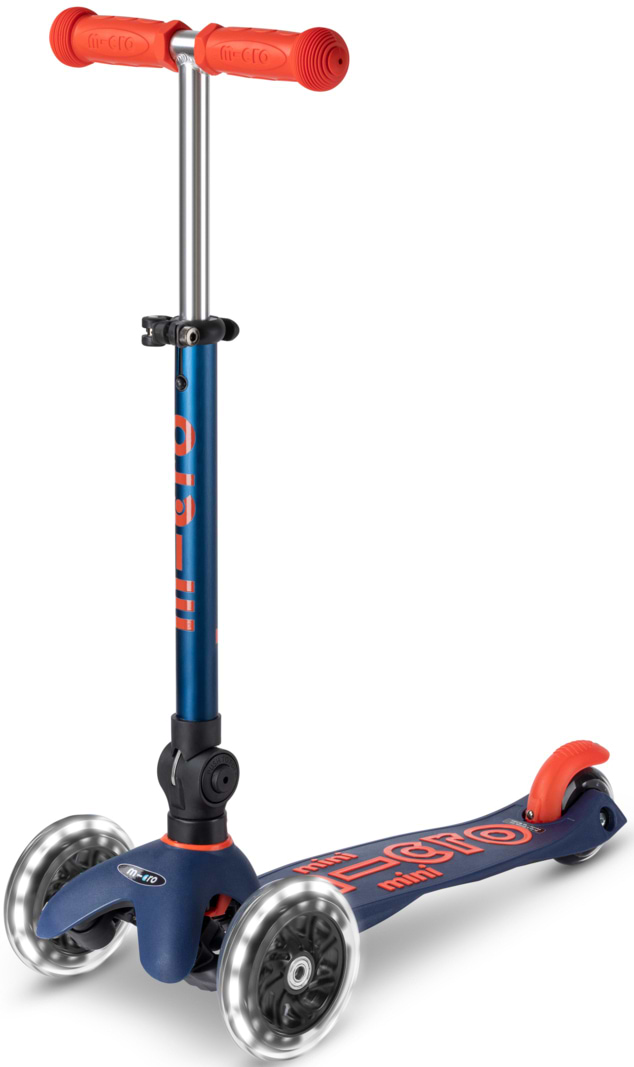 Триколісний самокат Micro серії Mini Deluxe Foldable LED – Синій (MMD196)