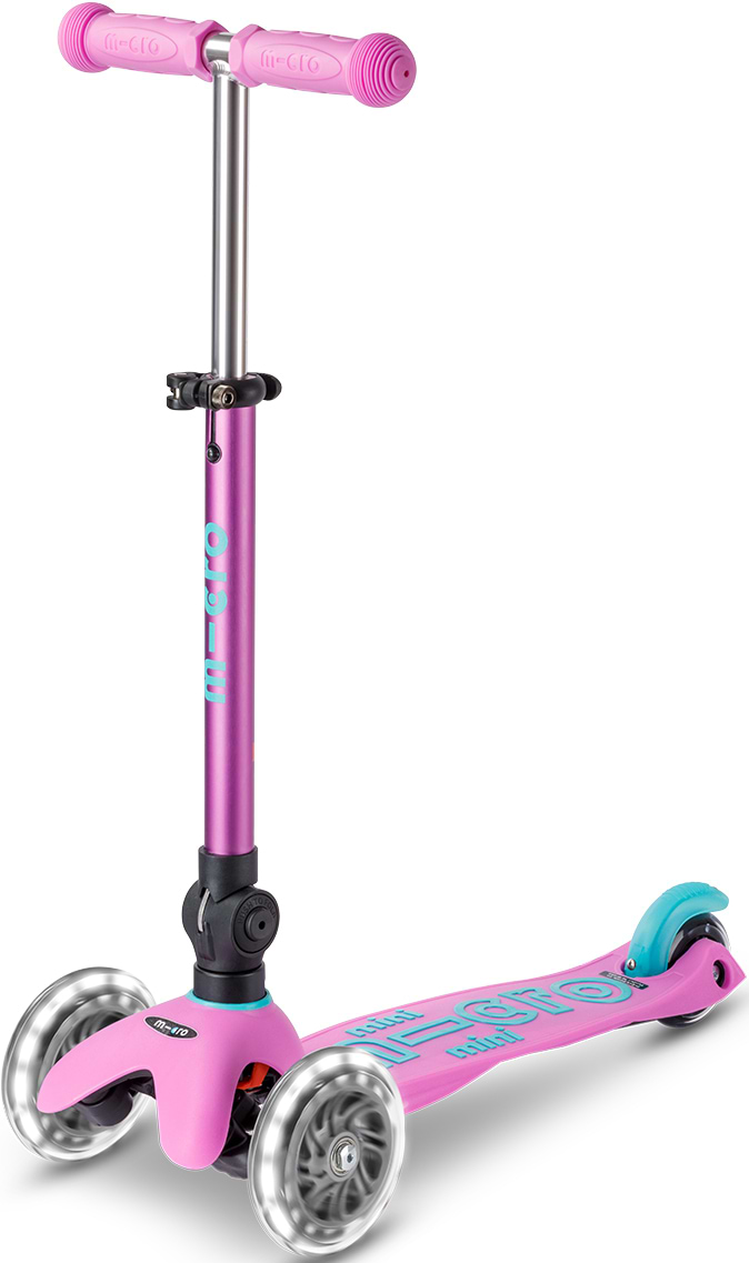 Триколісний самокат Micro серії Mini Deluxe Foldable LED – Лавандовий (MMD398)