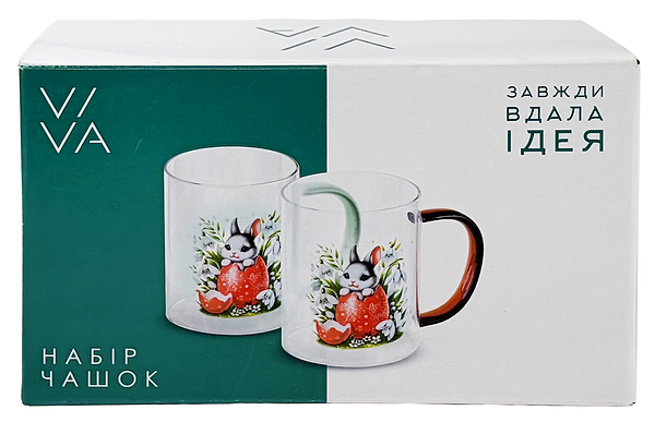 Фото - Набір чашок Viva EASTER RABBIT A 2х430 мл (BCR80100H)