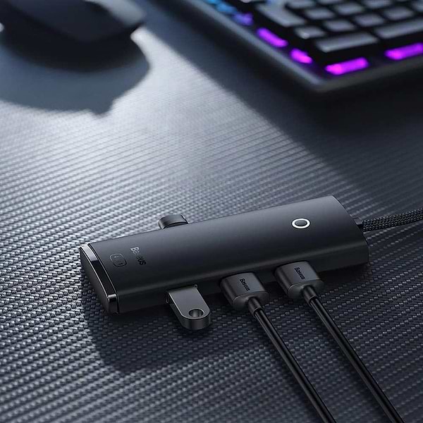 Фото - Хаб USB Baseus Lite Series 4-in-1 Type-C to USB 3.0*4 0.25m (WKQX030301)