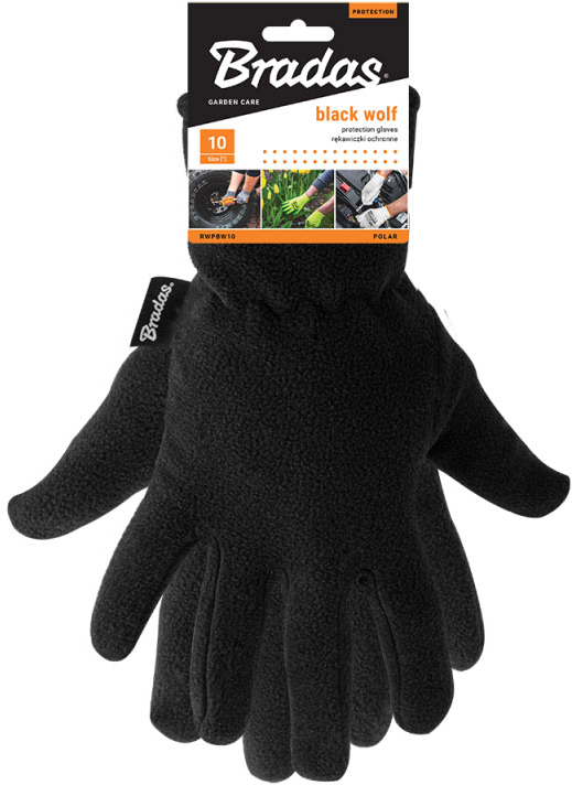 Перчатки садовые BRADAS Флисовые BLACK WOLF TERMO размер 10 (RWPBWT10)