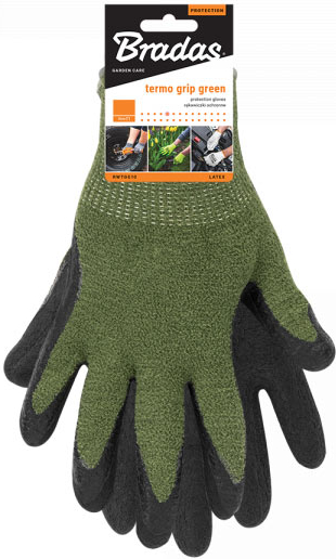 Перчатки садовые BRADAS латексные TERMO GRIP GREEN размер 10 (RWTGG10)