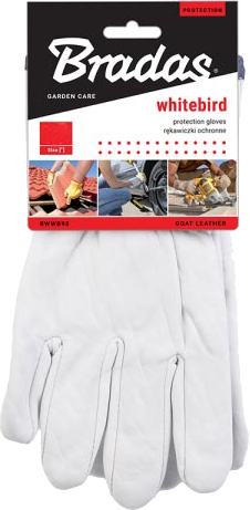 Перчатки садовые BRADAS из козьей кожи WHITEBIRD на тонкой подкладке с липучками размер 10 (RWWB105)
