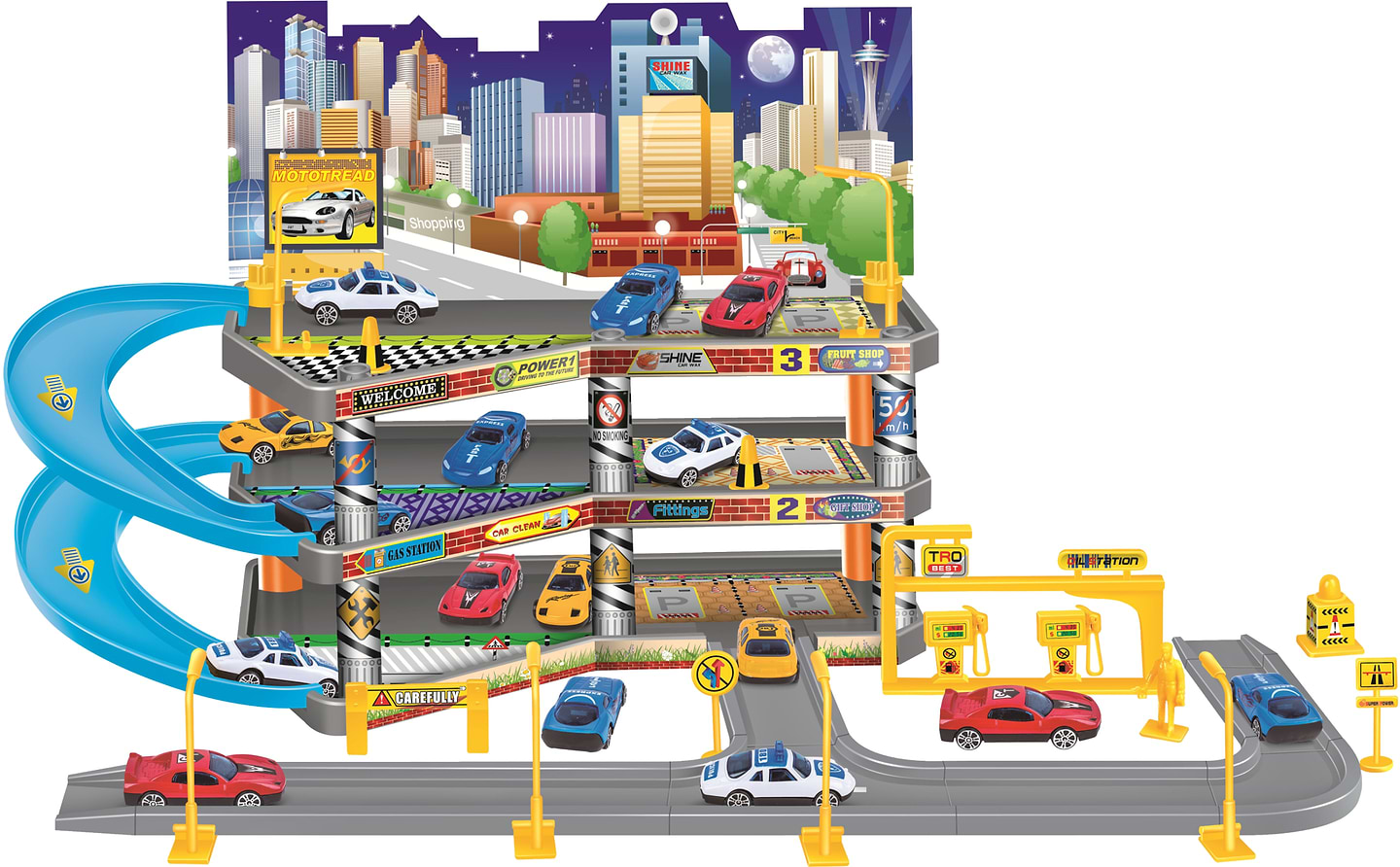 Игровой набор PLAYSET складной паркинг в комплекте с 4 машинками GARAGE (72479)