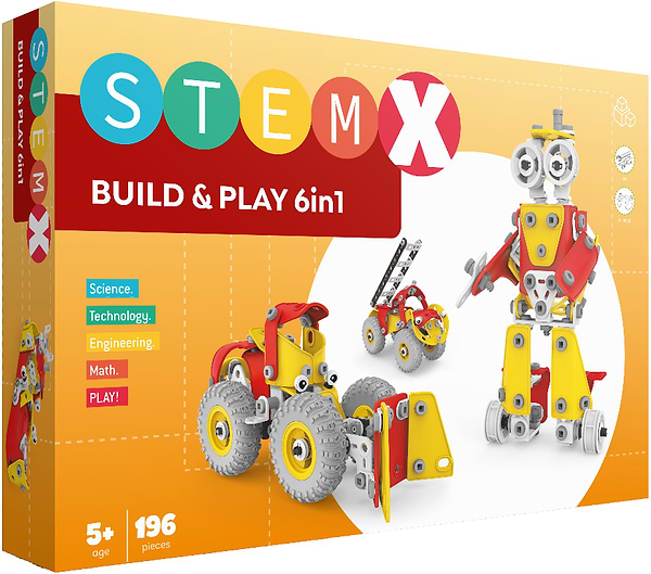 Фото - Пластиковый конструктор STEAM с болками: BUILD AND PLAY 6в1 на 196 деталей (73285)