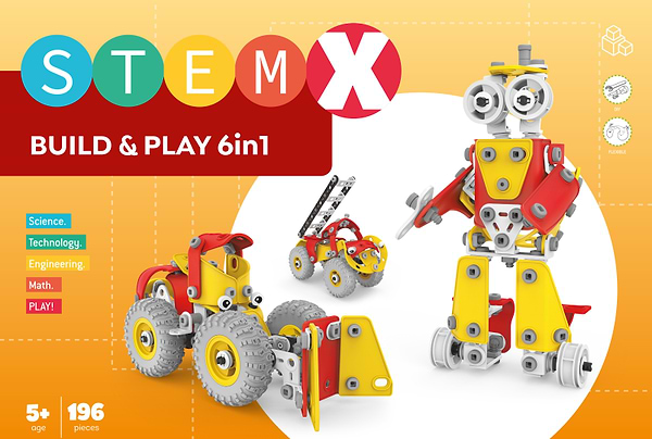 Фото - Пластиковый конструктор STEAM с болками: BUILD AND PLAY 6в1 на 196 деталей (73285)
