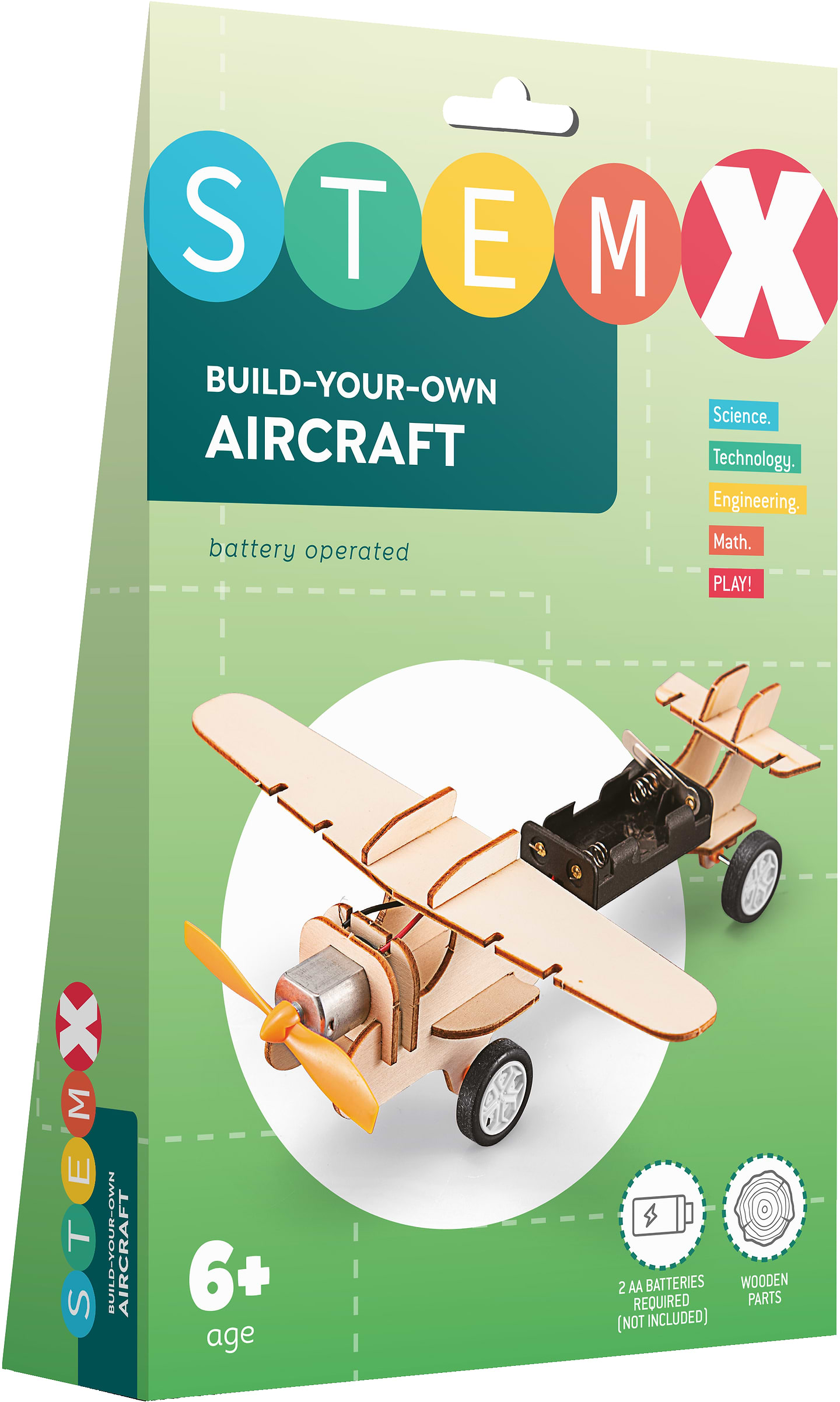Дерев'яний конструктор STEAM на батарейках літак (73704)