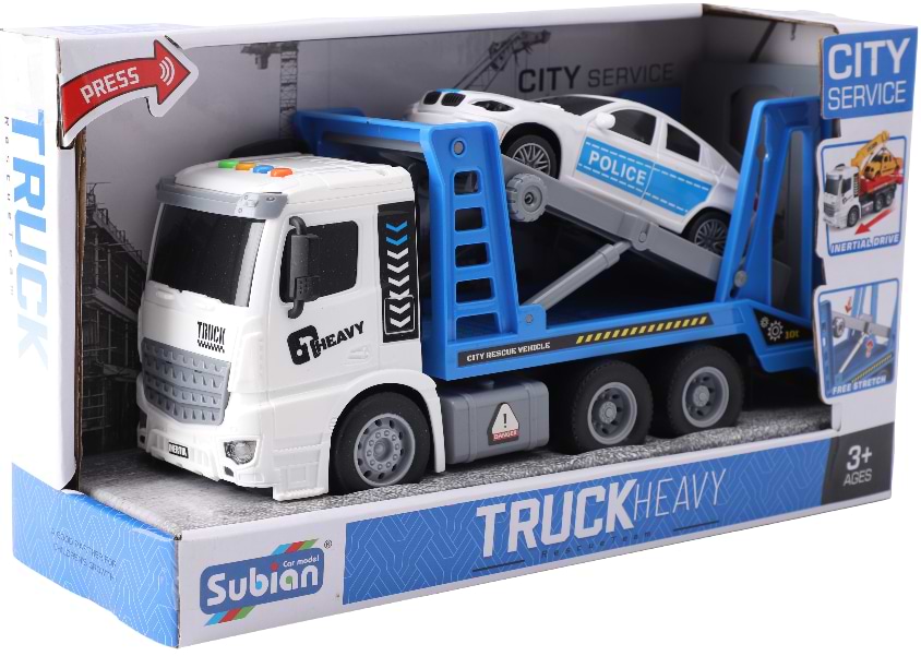 Фото - Наземная спецтехника TRUCK HEAVY эвакуатор с машинкой RESCUE TEAM (75937)