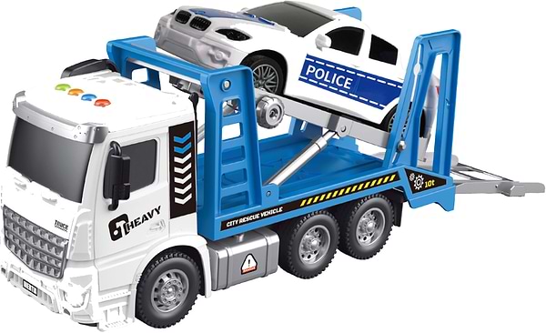 Фото - Наземная спецтехника TRUCK HEAVY эвакуатор с машинкой RESCUE TEAM (75937)