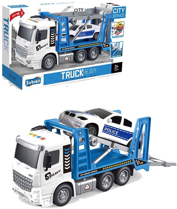 Фото - Наземная спецтехника TRUCK HEAVY эвакуатор с машинкой RESCUE TEAM (75937)