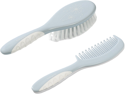 Набір гребінців для дитячого волосся BabyOno Щітка та гребінець Супер м'яка щетина Блакитний (570/05)