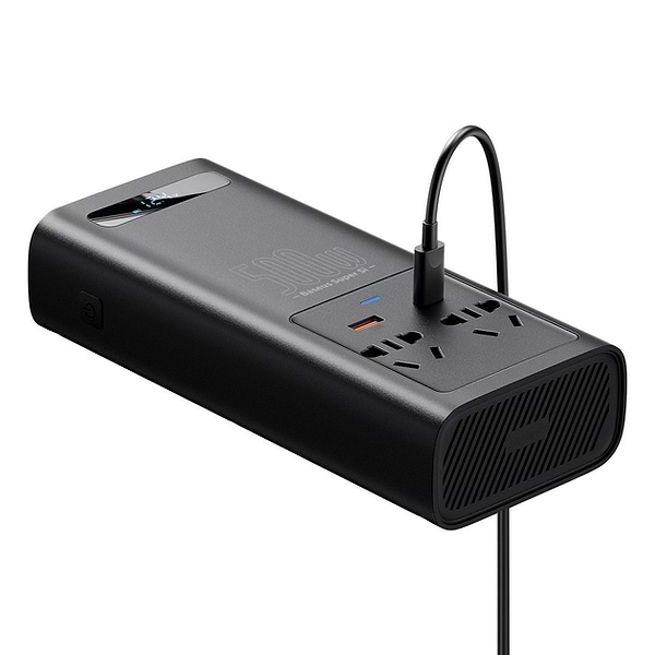 Фото - Інвертор автомобільний Baseus Super Si Power Inverter 500W 220V CN/EU Black (CGNB000101)