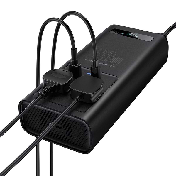 Фото - Інвертор автомобільний Baseus Super Si Power Inverter 500W 220V CN/EU Black (CGNB000101)