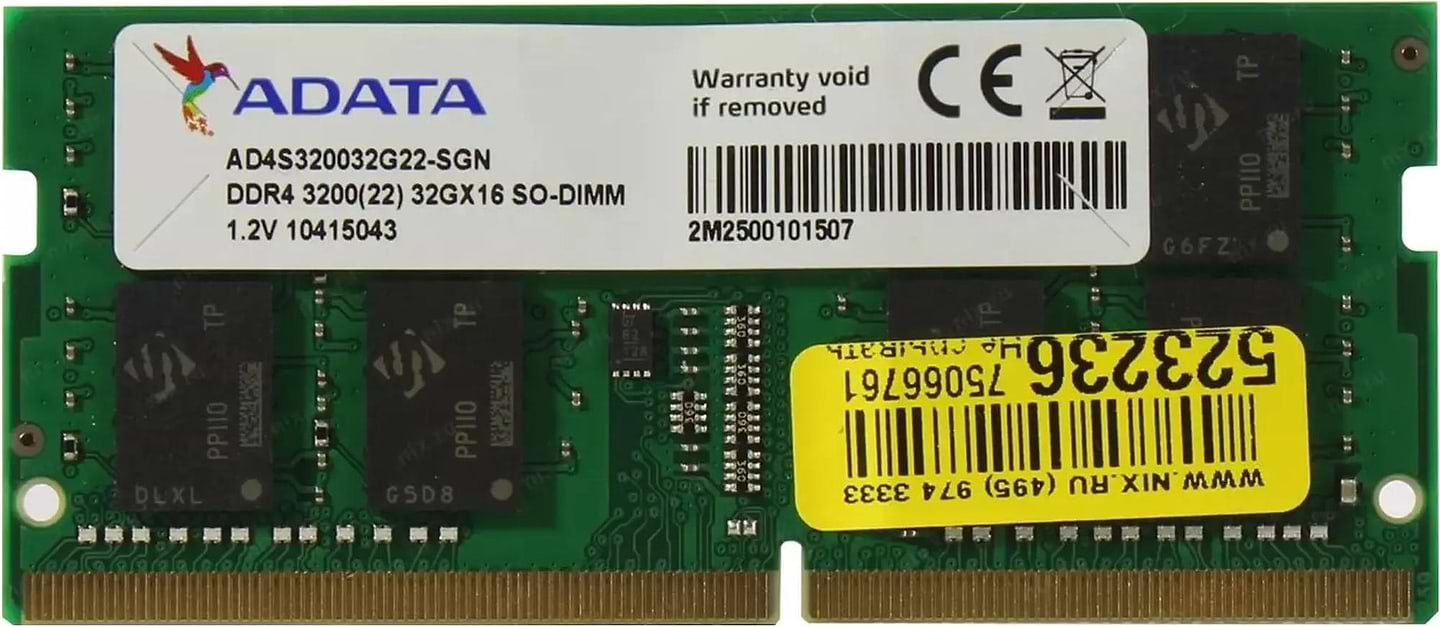 Память DDR ADATA DDR4-3200 SODIMM 32GB (AD4S320032G22-SGN)