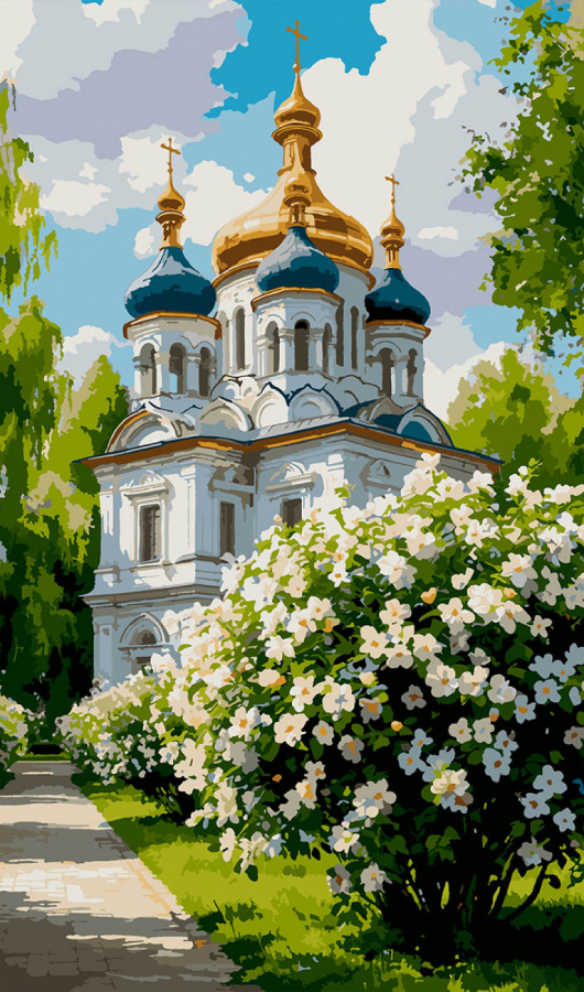 Картина по номерам Santi Храм весной 30х50 см (955651)