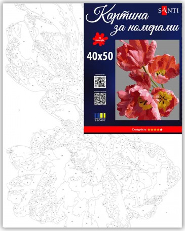 Фото - Картина за номерами Santi Рожеві тюльпани 40х50 см (955788)