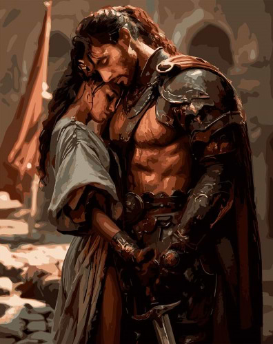 Фото - Картина за номерами Santi Шипи та троянди. Обійми воїна 40х50 см (955789)