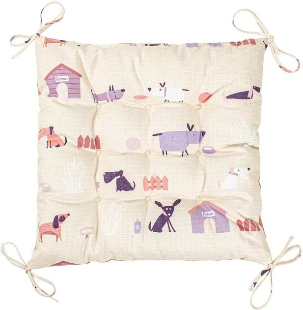 Подушка для стільця Home Line Полупанама Гав-Гав пісочний 40х40 см (178523)