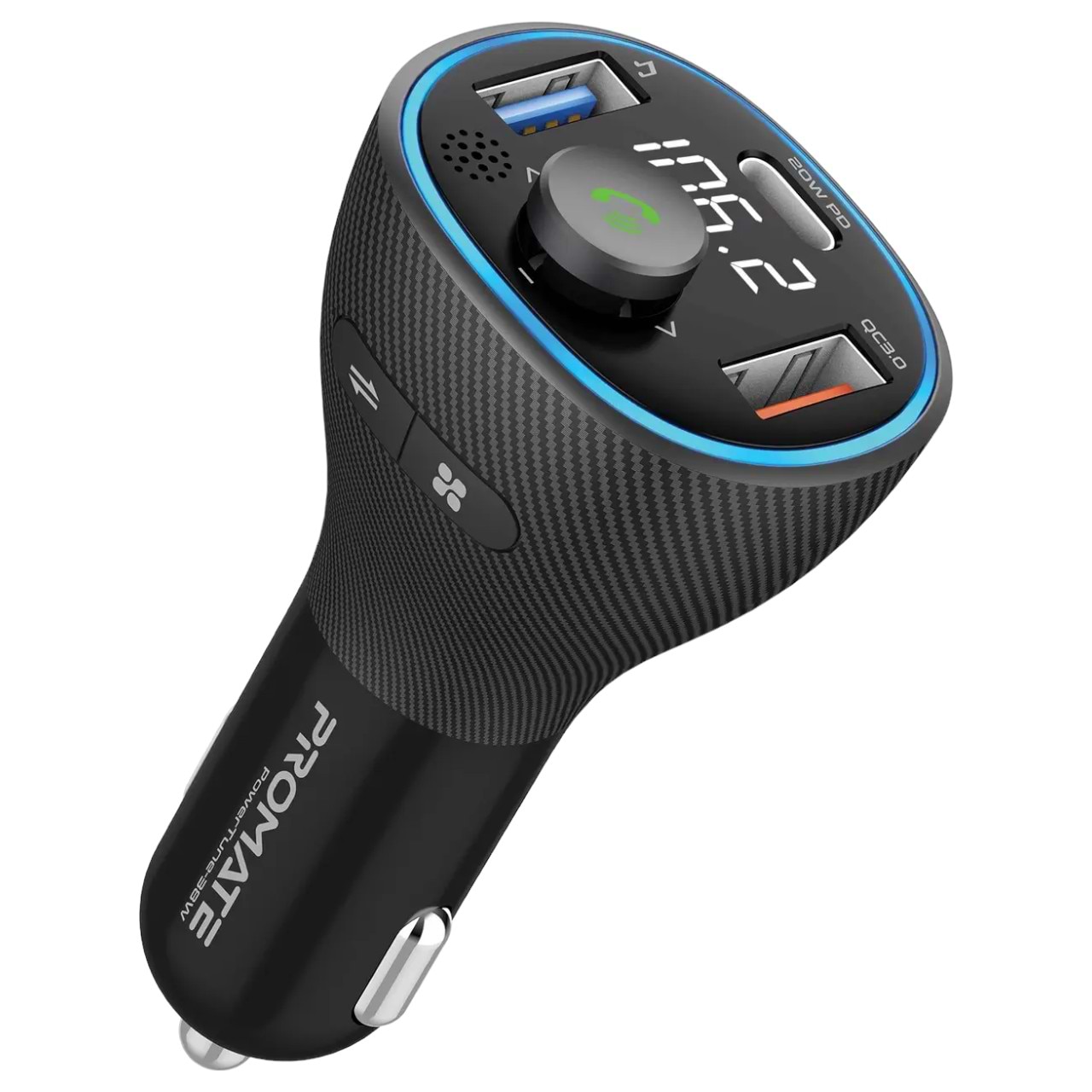 FM модулятор Promate Powertune-38w.Black - Фото 1