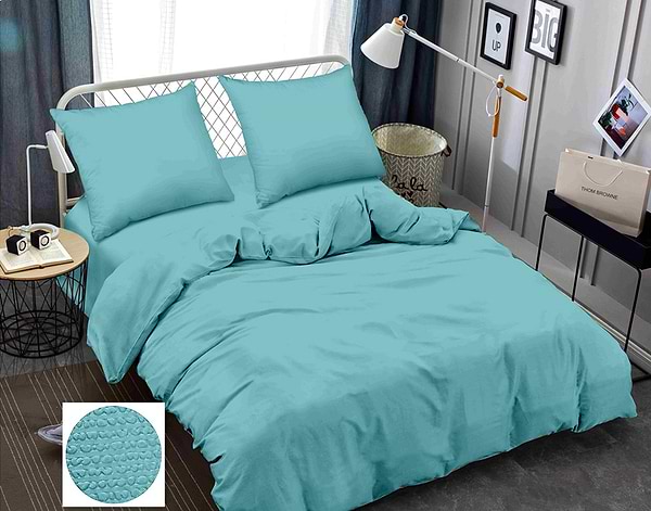 Фото - Комплект постельного белья Zastelli Бирюза Blue Grey жатка 145х210 (20671)