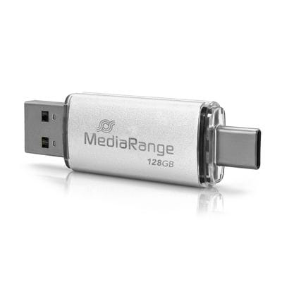 Фото - Флеш USB MediaRange USB 3.2 USB-A and USB-C Silver 128GB (MR938)