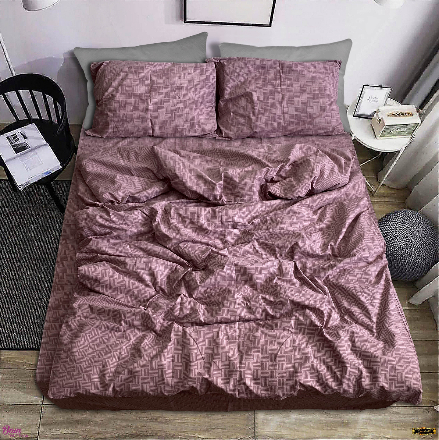 Комплект постельного белья Zastelli 4339 Клеточка бязь 145х210 фиолетовая (20706)