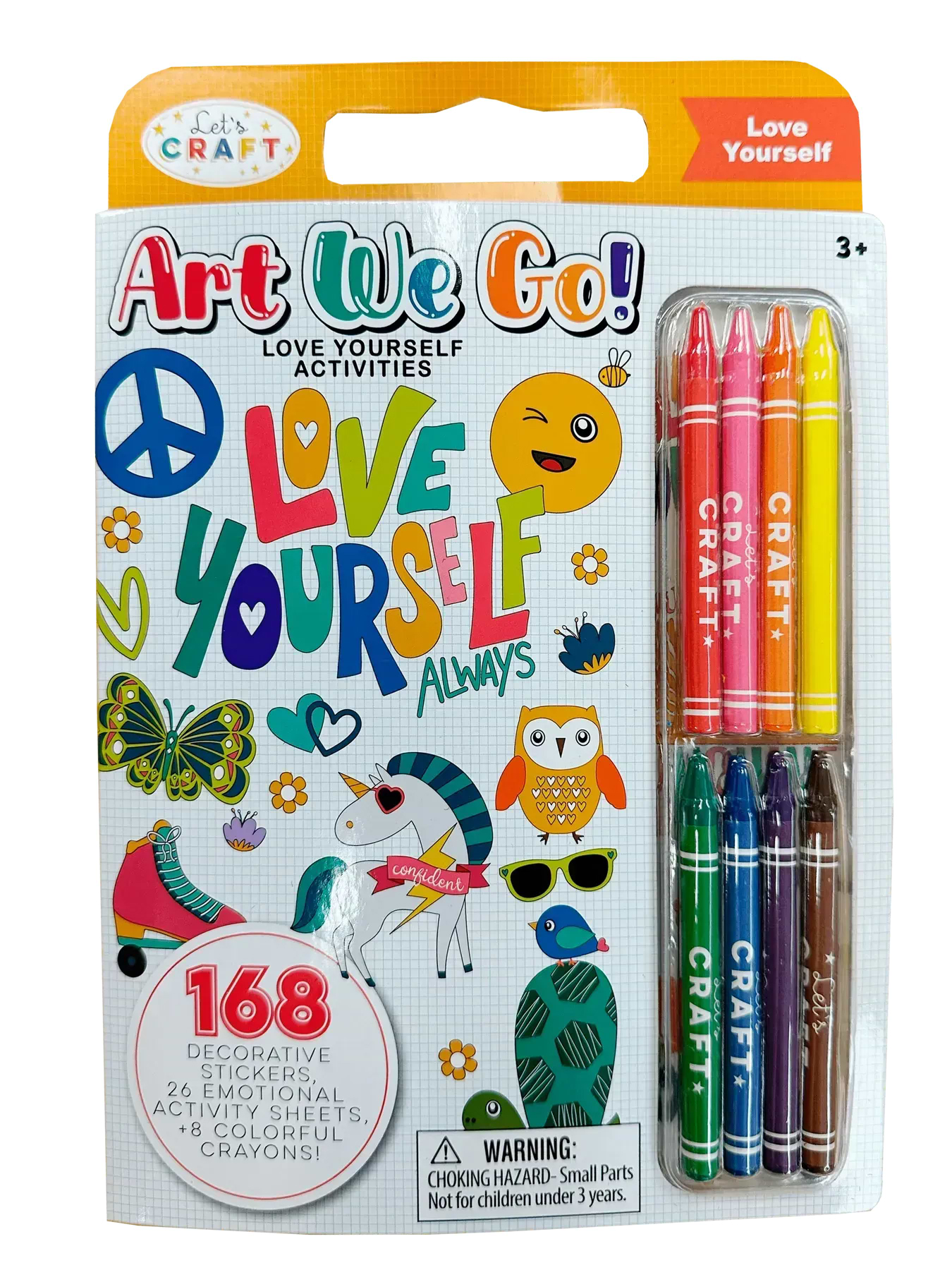 Набор для рисования Let’s Craft Люби себя с наклейками и восковыми мелом (AEG004)