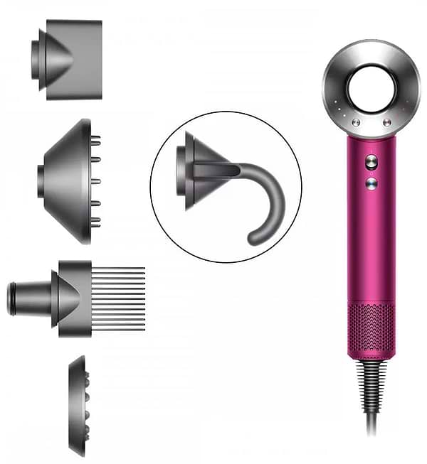 Фото - Фен Dyson HD07 (фуксія/нікель) (390244-01)